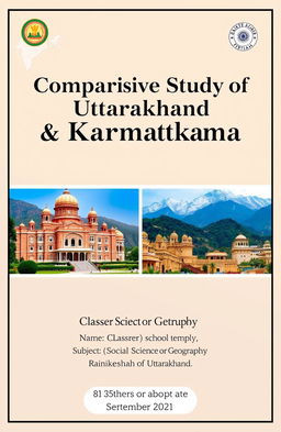 A professional and stylish title graphic titled 'Comparative Study of Uttarakhand and Karnataka' displayed prominently in a large, elegant font