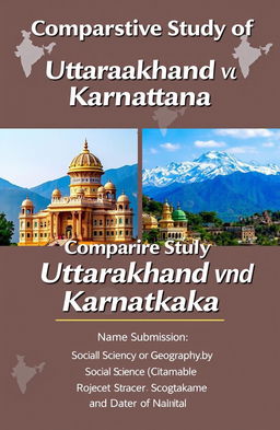 A professional and stylish title graphic titled 'Comparative Study of Uttarakhand and Karnataka' displayed prominently in a large, elegant font