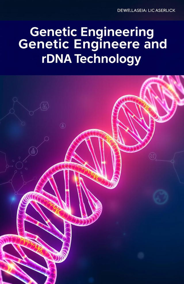 A captivating cover page design for a scientific document titled 'Genetic Engineering and rDNA Technology'