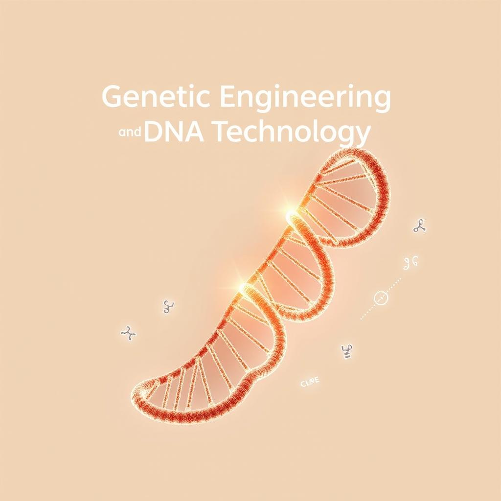 A striking cover page design focused on the theme of 'Genetic Engineering and rDNA Technology'