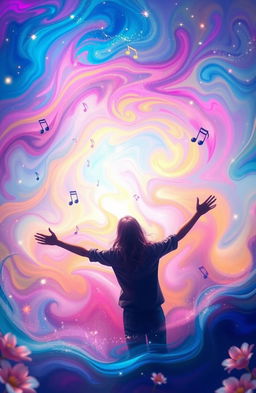 A vibrant and surreal digital painting depicting an abstract concept of 'Euphoria'