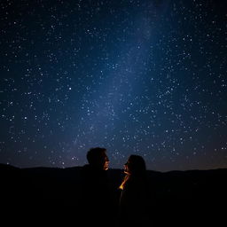 A serene night sky filled with a brilliant shower of stars, creating a magical atmosphere