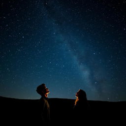 A serene night sky filled with a brilliant shower of stars, creating a magical atmosphere