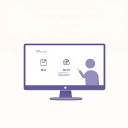 A conceptual illustration of 'unobtrusive CRUD' operations in software development