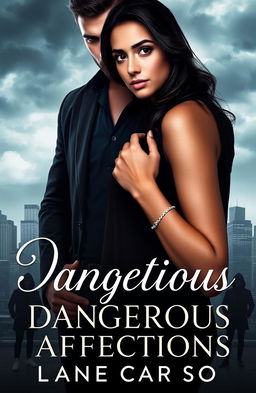 The cover of a romantic suspense novel titled 'Dangerous Affections', featuring Zane Caruso, a brooding mafia boss, standing in shadow with a powerful yet vulnerable demeanor