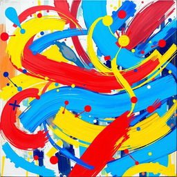 A vibrant, colorful abstract painting that represents creativity and self-expression