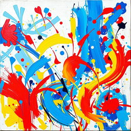 A vibrant, colorful abstract painting that represents creativity and self-expression