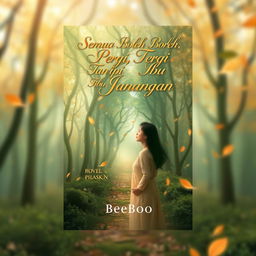 An artistic and engaging cover design for a novel titled 'Semua Boleh Pergi, Tapi Ibu Jangan' by BeeBoo