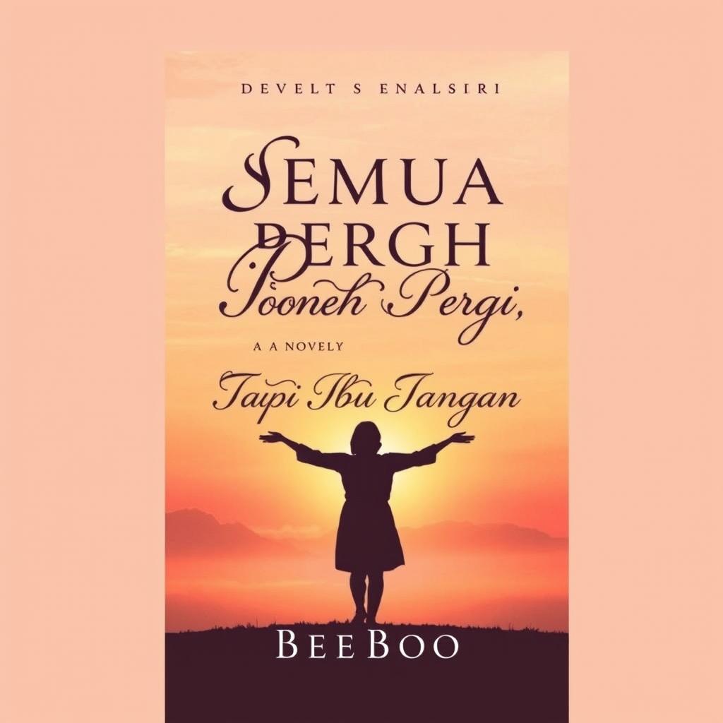 A simple yet impactful cover design for a novel titled 'Semua Boleh Pergi, Tapi Ibu Jangan' by BeeBoo