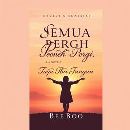 A simple yet impactful cover design for a novel titled 'Semua Boleh Pergi, Tapi Ibu Jangan' by BeeBoo