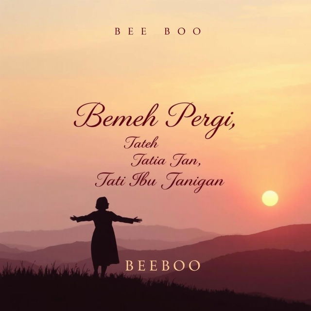 A simple yet impactful cover design for a novel titled 'Semua Boleh Pergi, Tapi Ibu Jangan' by BeeBoo