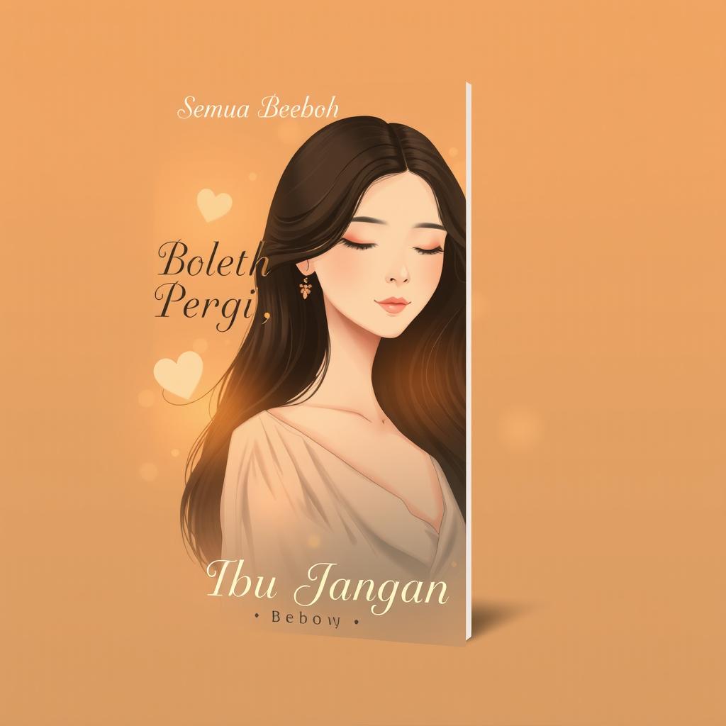 An artistic cover for a novel titled 'Semua Boleh Pergi, Tapi Ibu Jangan'