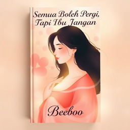 An artistic cover for a novel titled 'Semua Boleh Pergi, Tapi Ibu Jangan'