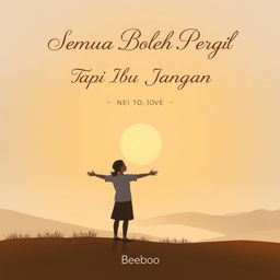 A simple yet emotionally resonant illustration for a novel titled 'Semua Boleh Pergi Tapi Ibu Jangan'