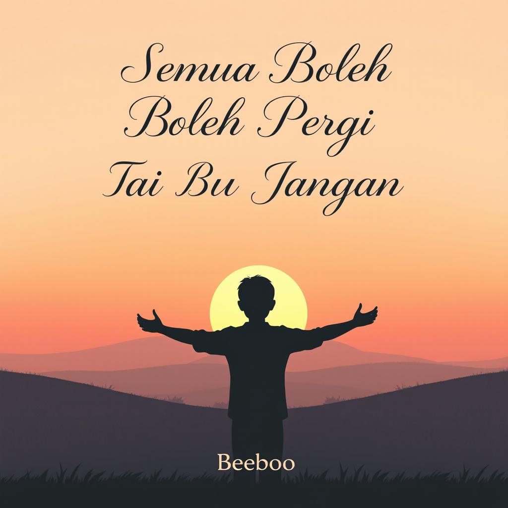 A simple yet emotionally resonant illustration for a novel titled 'Semua Boleh Pergi Tapi Ibu Jangan'