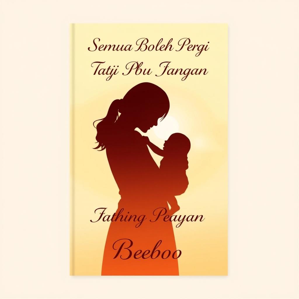 A heartfelt and simple cover design for a novel titled 'Semua Boleh Pergi Tapi Ibu Jangan'