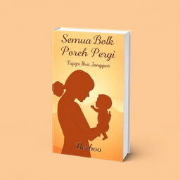 A heartfelt and simple cover design for a novel titled 'Semua Boleh Pergi Tapi Ibu Jangan'