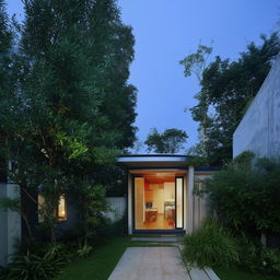 A compact, well-designed duplex house fitted within a 400 square foot area, showcasing efficient use of space and modern architectural design.