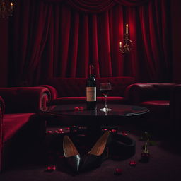 An atmospheric dark romance scene that captures the essence of tension and desire without featuring people