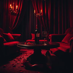 An atmospheric dark romance scene that captures the essence of tension and desire without featuring people