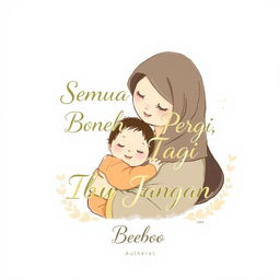 A simple yet emotionally compelling illustration for the novel titled 'Semua Boleh Pergi Tapi Ibu Jangan'