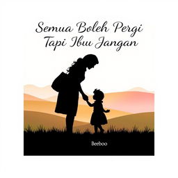 A simple yet emotionally resonant cover for a novel titled 'Semua Boleh Pergi Tapi Ibu Jangan'