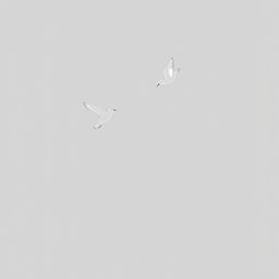A minimalist artwork featuring birds in flight, depicted as single continuous line drawings against a soft grey background