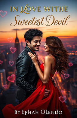 A romantic book cover for 'IN LOVE WITH THE SWEETEST DEVIL BY Ephah Olendo'