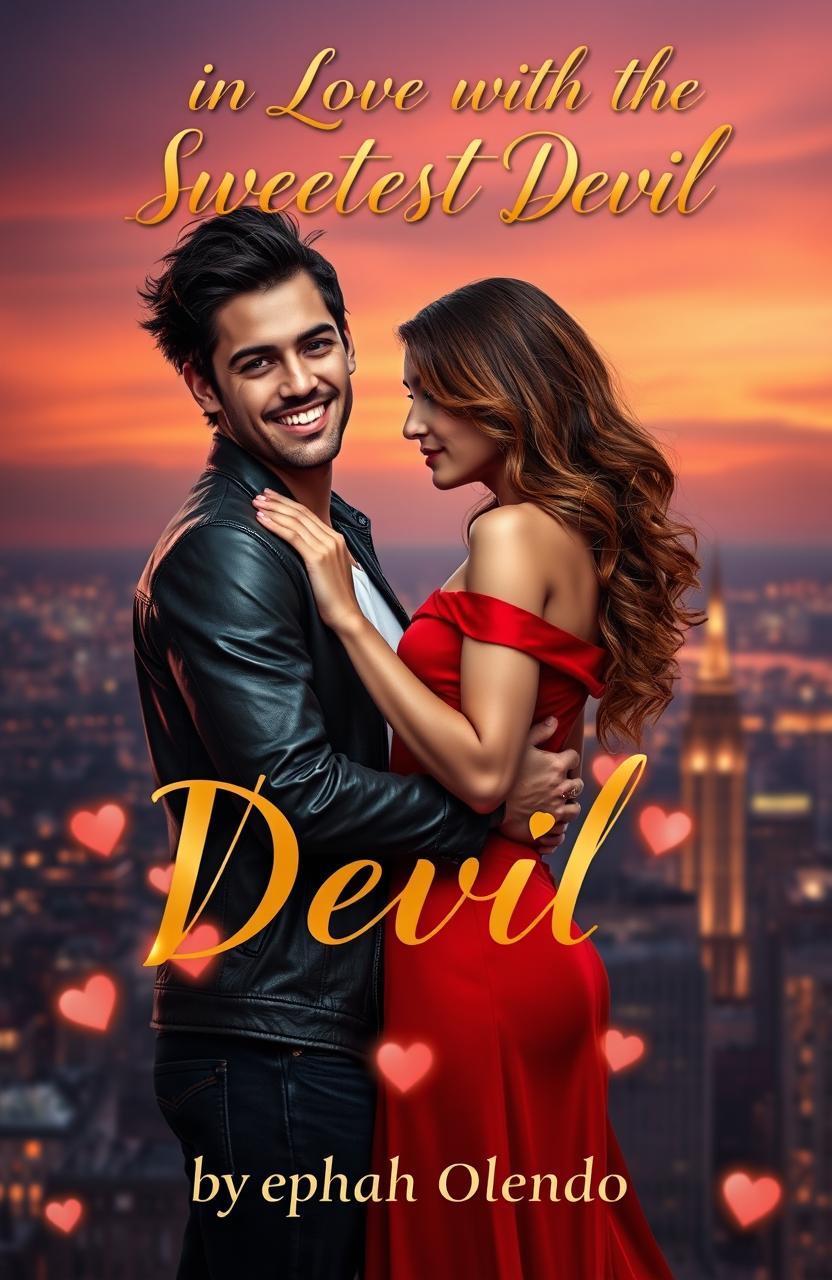 A romantic book cover for 'IN LOVE WITH THE SWEETEST DEVIL BY Ephah Olendo'