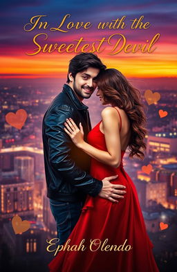 A romantic book cover for 'IN LOVE WITH THE SWEETEST DEVIL BY Ephah Olendo'