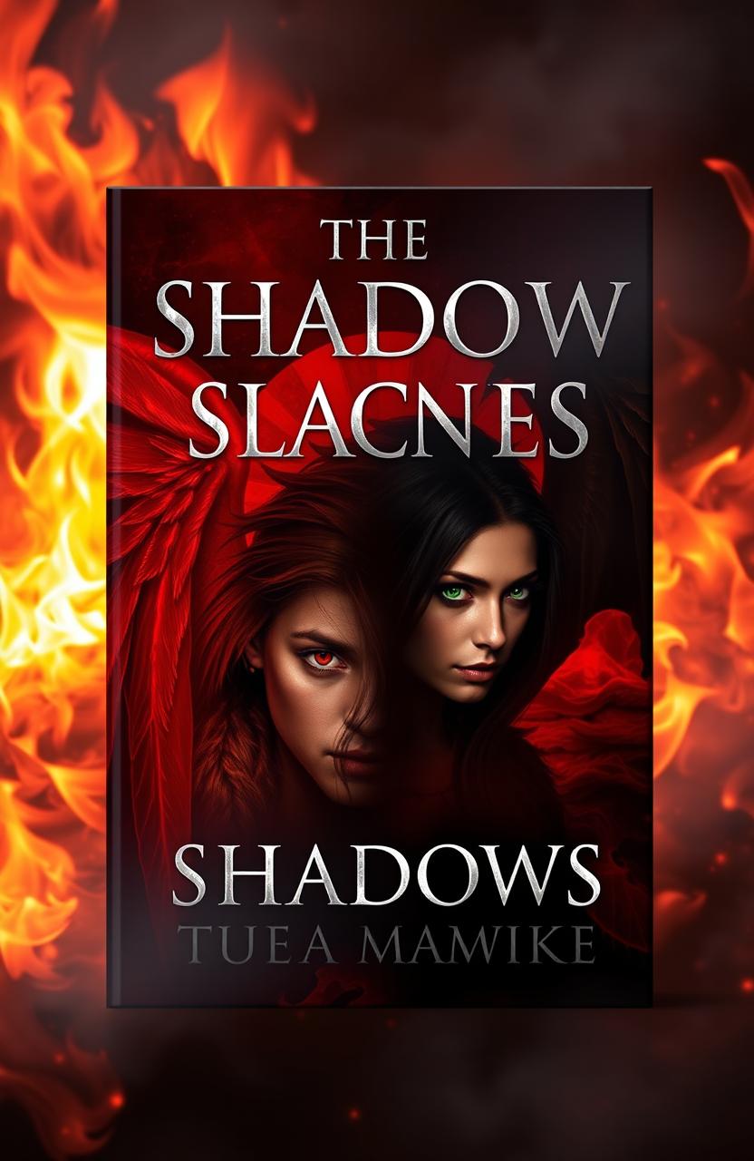 A captivating book cover design featuring a rich palette of red, black, and silver