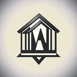 A dynamic company logo incorporating the letter 'W', a stylized depiction of a house, rulers, and a scaffold, reflecting the essence of an architectural construction firm