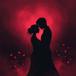 A moody and atmospheric A4 size illustration capturing a dark romance theme