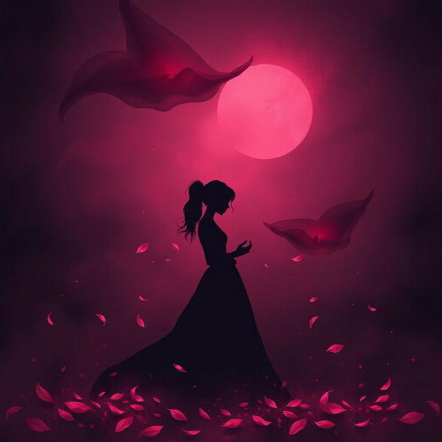 A moody and atmospheric A4 size illustration capturing a dark romance theme