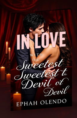 The book cover for 'IN LOVE WITH THE SWEETEST DEVIL' by Ephah Olendo features a passionate embrace between a couple, radiating intense romantic energy