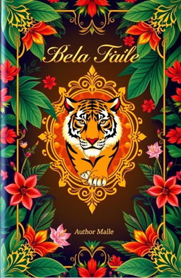A stunning book cover design featuring vibrant colors and intricate patterns inspired by traditional Malay art