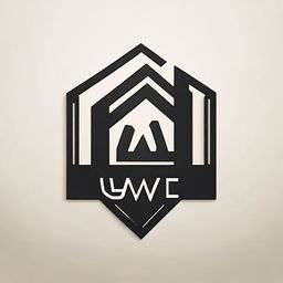 A unique logo design combining the letter 'W', a stylized depiction of a house, and scaffolding frames together, symbolizing the creativity and construction expertise of an architectural company