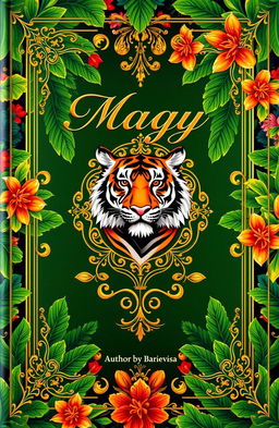A stunning book cover design featuring vibrant colors and intricate patterns inspired by traditional Malay art