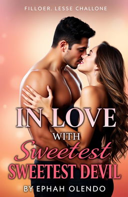 An erotic romance book cover titled "IN LOVE WITH THE SWEETEST DEVIL BY Ephah Olendo" featuring a passionate couple locked in a kiss