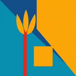A vibrant piece of minimalist art that emphasizes simplicity and clarity
