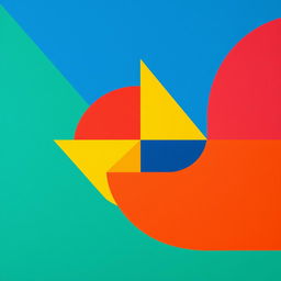 A vibrant piece of minimalist art that emphasizes simplicity and clarity