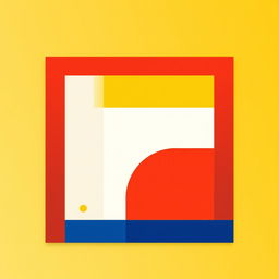 A vibrant piece of minimalist art that emphasizes simplicity and clarity