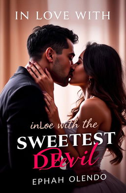 A romantic book cover for 'IN LOVE WITH THE SWEETEST DEVIL BY Ephah Olendo'