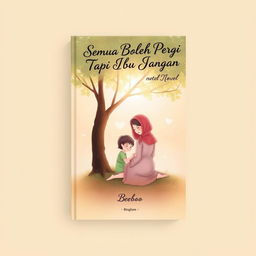 A simple yet emotionally impactful cover for the novel titled 'Semua Boleh Pergi Tapi Ibu Jangan'