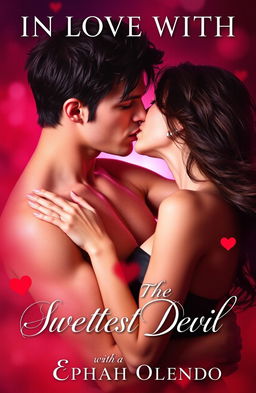 An erotic book cover titled 'IN LOVE WITH THE SWEETEST DEVIL' by Ephah Olendo, featuring a passionate scene of a couple kissing