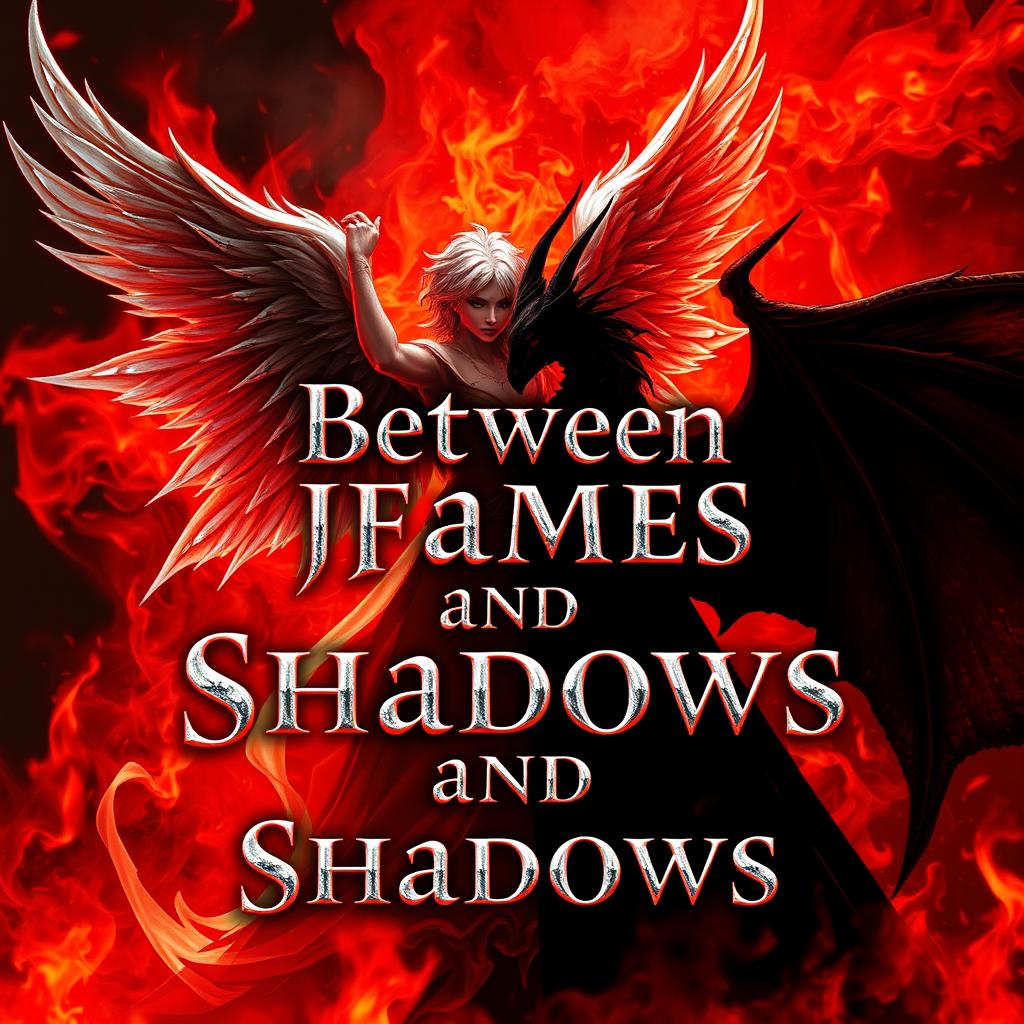 An image featuring a rich palette of red, black, and silver, blending flames with shadows that symbolize the supernatural