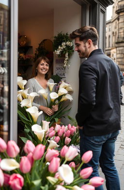 A romantic scene in Edinburgh, featuring a glimpse of a man and woman