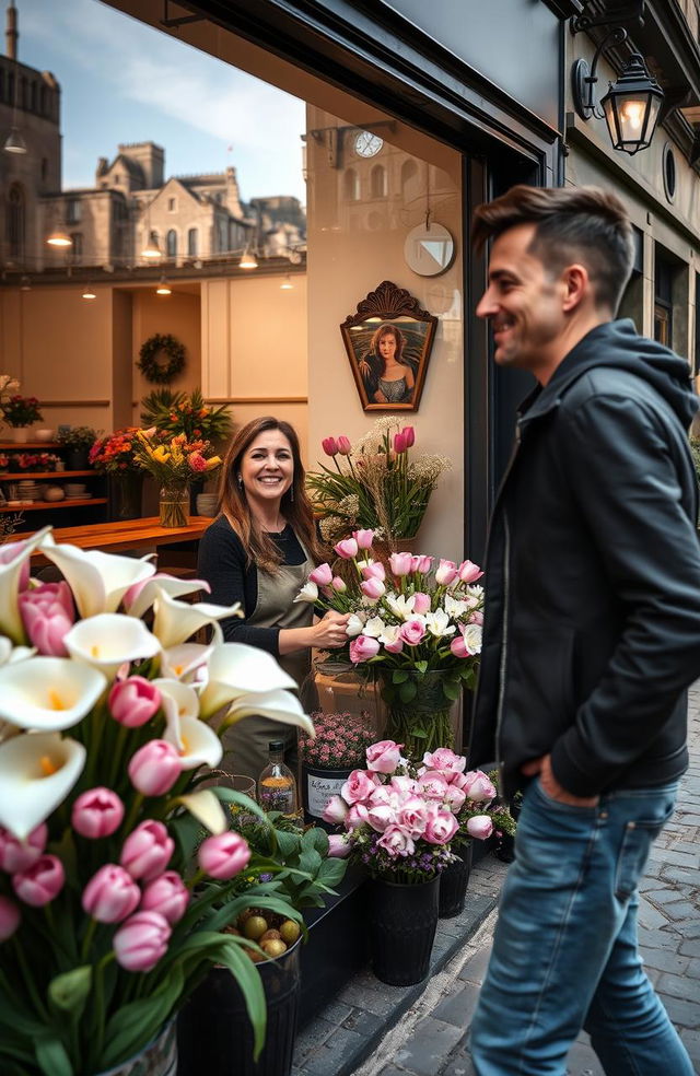 A romantic scene in Edinburgh, featuring a glimpse of a man and woman