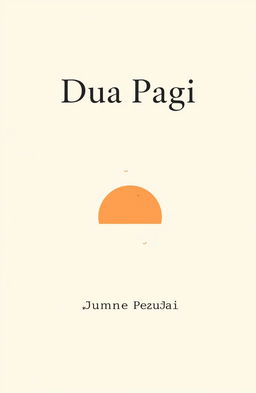 A minimalist novel cover design for a book titled 'Dua Pagi'