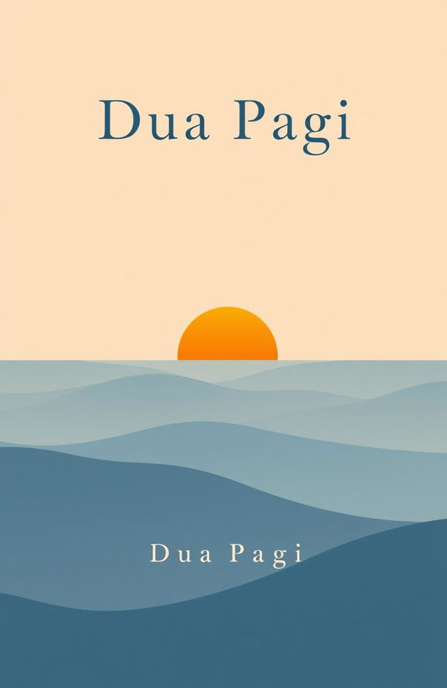 A minimalist novel cover design for a book titled 'Dua Pagi'